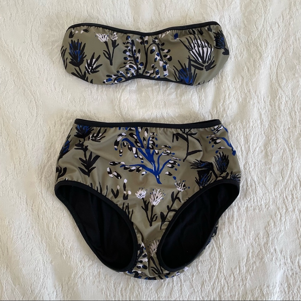 Thief & Bandit bandeau top & high waisted waisted swimsuit bikini set - large